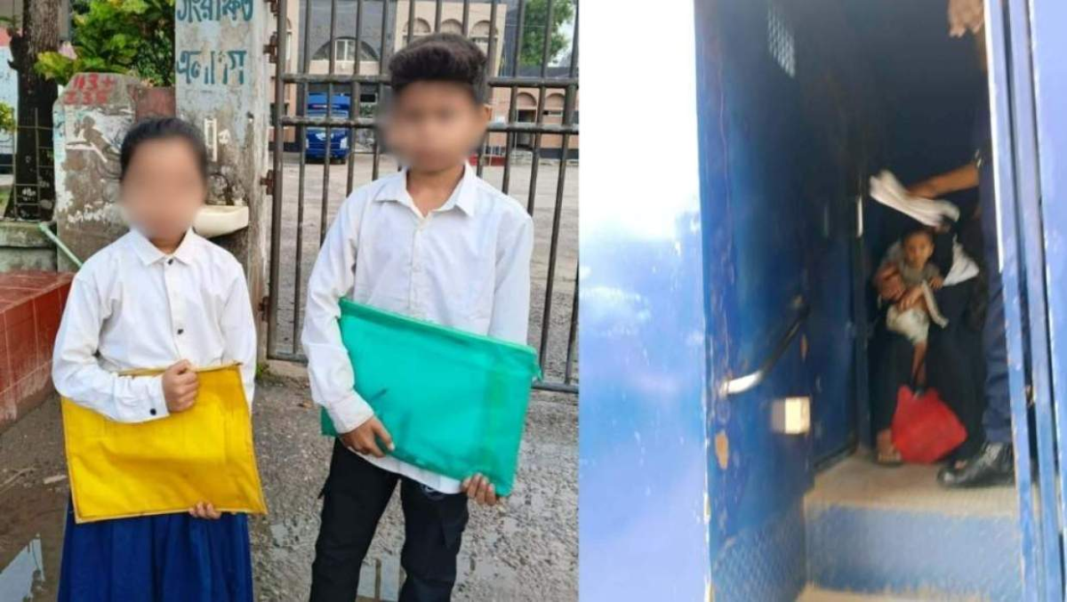 লক্ষ্মীপুরে দুগ্ধপোষ্য শিশুসহ মা কারাগারে, গেইটের সামনে কাঁদছে ২ শিশু শিক্ষার্থী ।