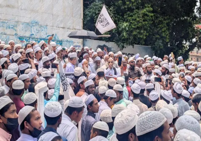পশ্চিমবঙ্গে মুসলমানদের ওপর চলমান হামলার প্রতিবাদে ব্রাহ্মণবাড়িয়া হেফাজতে ইসলামের বিক্ষোভ।